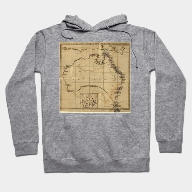 Vintage Map of Australia (1700s) Hoodie by Bravuramedia